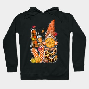 Gnome Autumn Love Pumpkin - Fall Funny Thanksgiving Hoodie